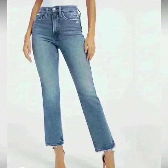 Good American Good Curve Straight Distressed LookBlue Jeans Plus Size 20 NWOT - Picture 1 of 6